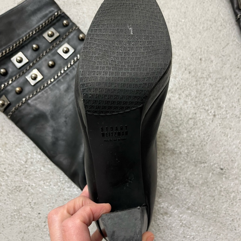 Stuart Weitzman embellished pull up boots - Picture 2 of 16
